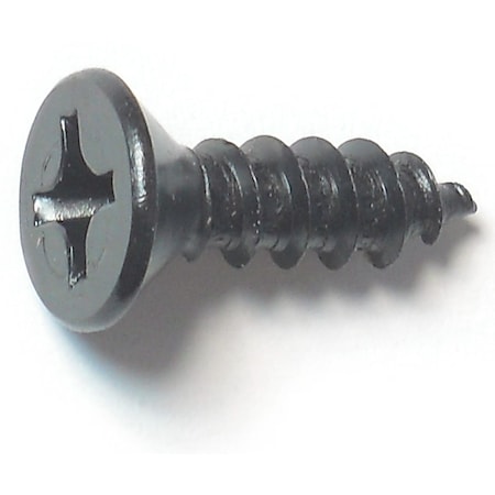Midwest Fastener Sheet Metal Screw, #14 x 3/4 in, Black Steel Flat Head Phillips Drive, 10 PK 79466